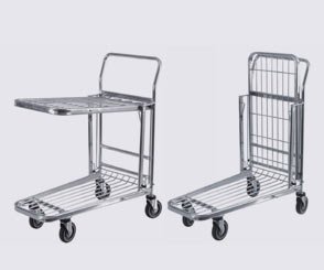 Stock Trolley with Foldable Shelf